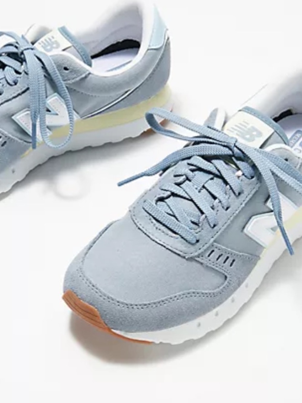 New Balance Women's Light Blue and White Classic Lace-Up Sneakers
